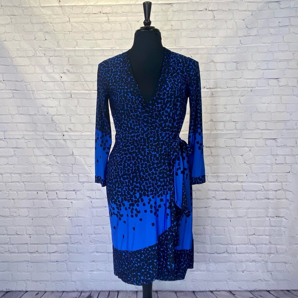 BCBGMaxAzria blue wrap dress, size M
